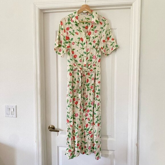 Hofmann Copenhagen Add to Hearts Gabriella Dress Green Pink Women's Size 40 US-8 - Picture 3 of 8